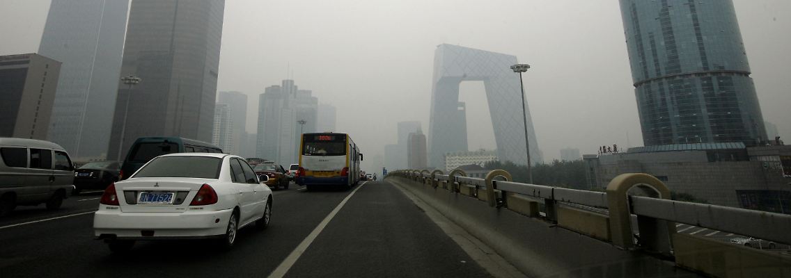 Trübe Aussichten in Pekings neuem Business-Viertel: Chinas Wirtschafts wächst rasant.