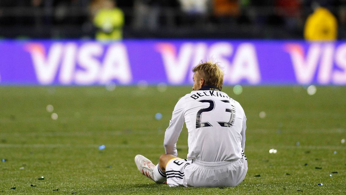 Immerhin, seinen Elfmeter hat er verwandelt: David Beckham.