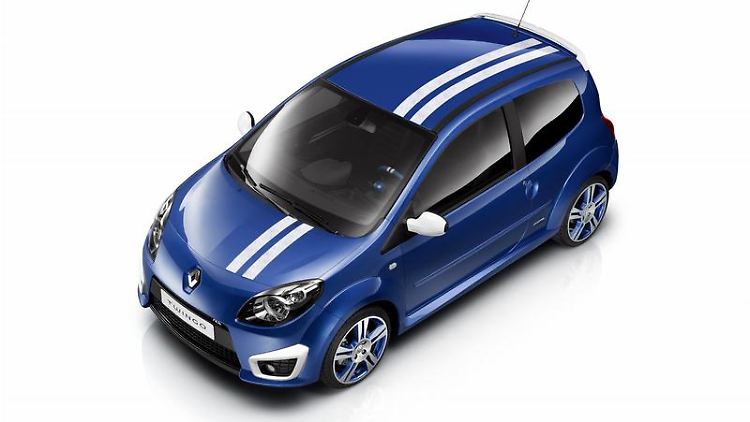 Blauer Lack und weiße Streifen als typisches Merkmal: Der Renault Twingo Gordini.