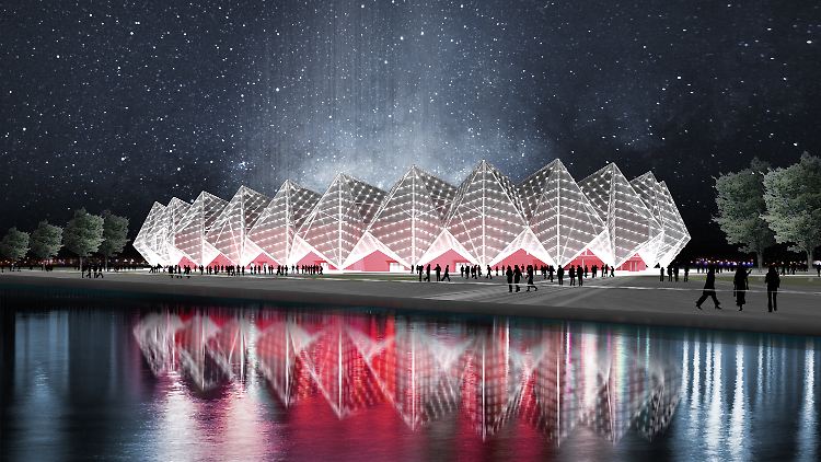 So in etwa wird die Veranstaltungshalle in Baku aussehen.