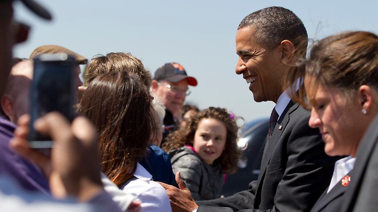 Präsident Obama beim Zwischenstopp in Ohio am Mittwoch, einem der wichtigsten Bundesstaaten in der anstehenden Wahl.
