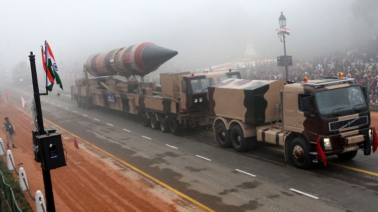 Das Agni-Raketensystem während einer Parade in Neu Delhi.