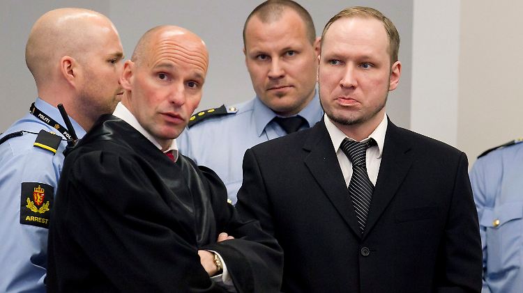 Anders Behring Breivik und sein Anwalt Geir Lippestad: "Freispruch nicht das Verlangen der Verteidigung".