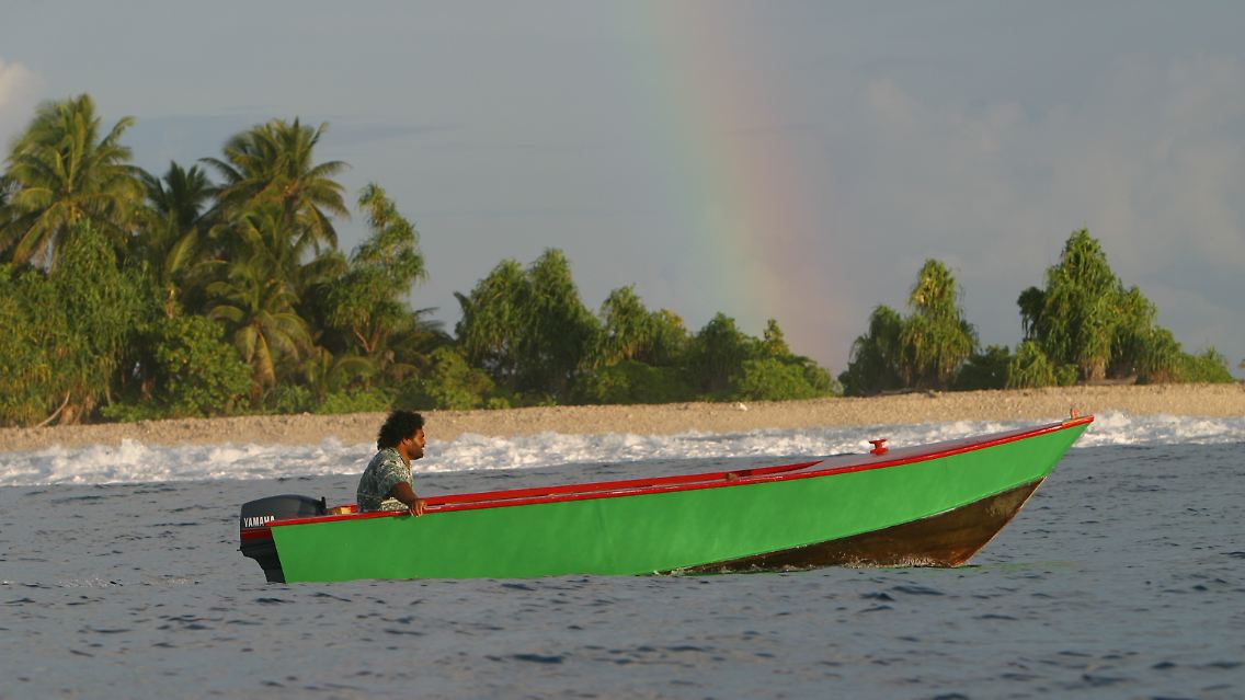 Auch Tuvalu mit seiner Maximalhöhe von vier Metern ist bedroht.