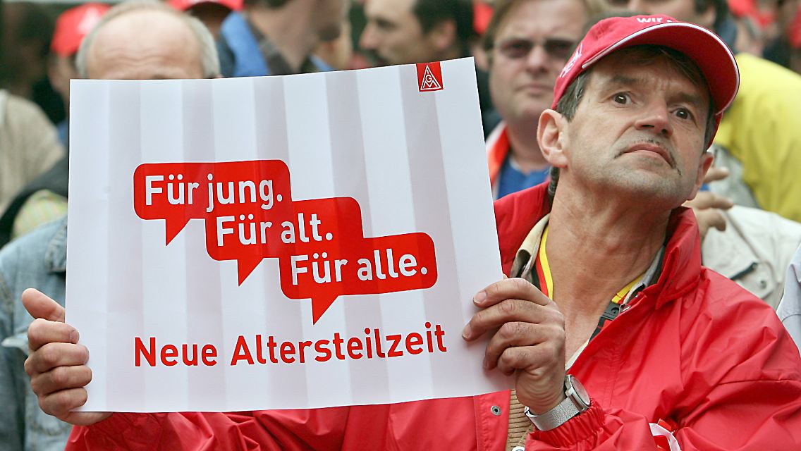 Demonstration der IG Metall für einen neuen Tarifvertrag zur Alterteilzeit (Archivfoto).