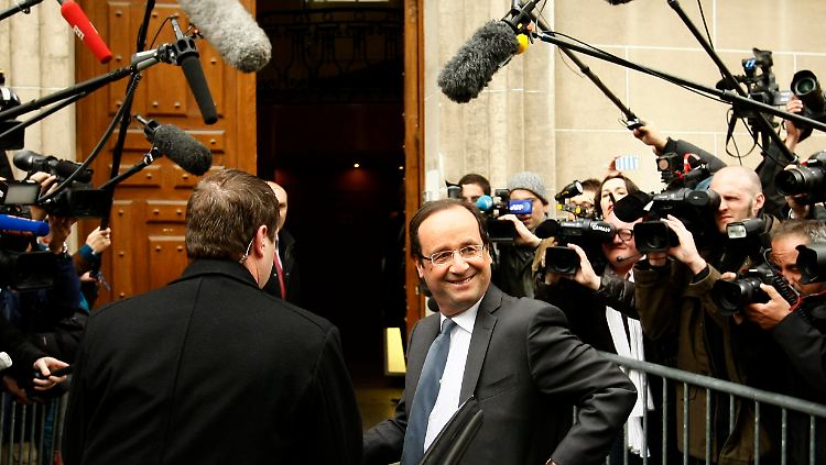 Er hat Spaß am Tag nach dem ersten Wahlgang: François Hollande.