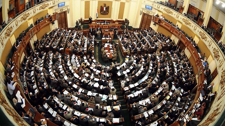 Blick in das ägyptische Parlament in Kairo.