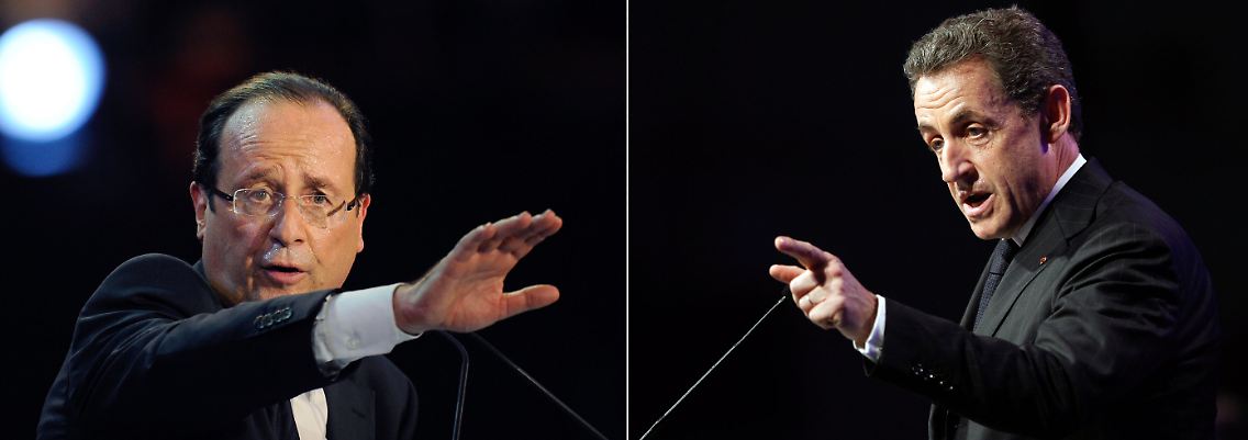 Hollande, Sarkozy: Gegenpole.