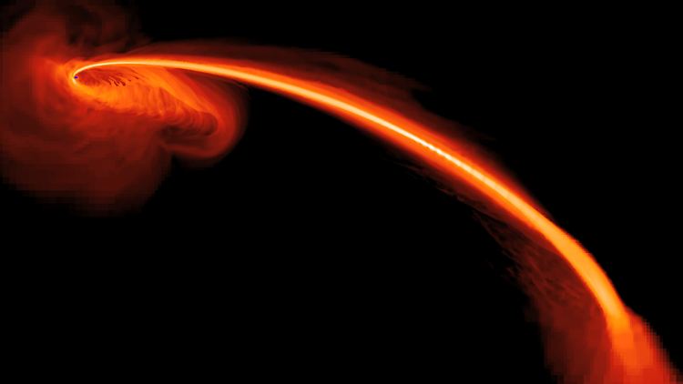 Forschern gelang es, das kosmische Drama von Anfang an zu beobachten. Hier eine Simulation des Ablaufes.