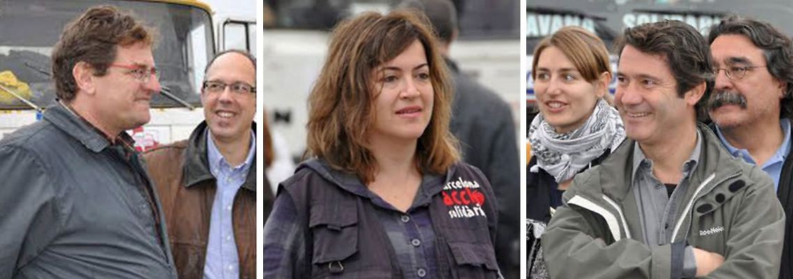 v.l.: Roque Pascual Salazar, Alicia Gamez und Albert Vilalta waren mit einem Hilskonvoi unterwegs.