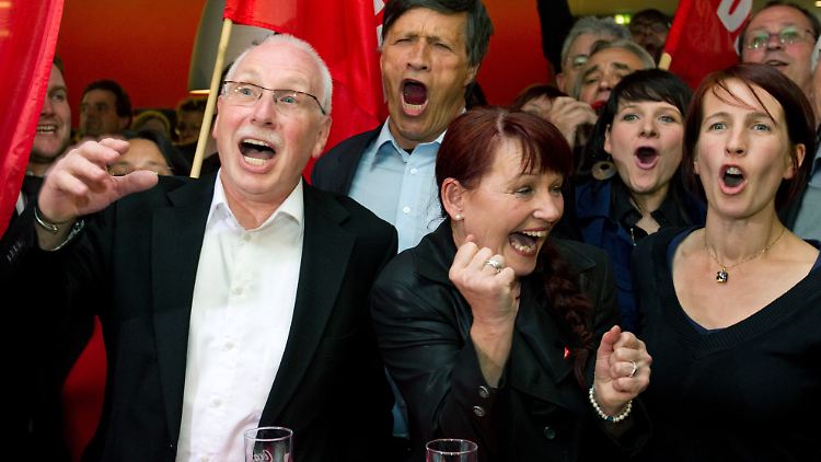 Riesenfreude über den Einzug in den Landtag: die NRW-Linken im Mai 2010.