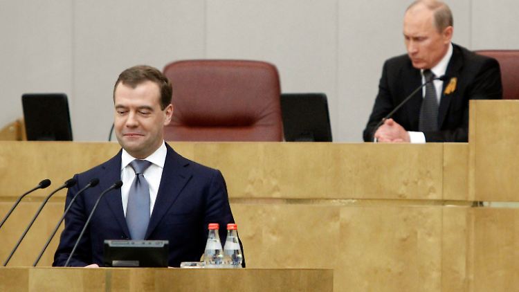 Russlands mächtiges Duo. Medwedew und Putin tauschten die Plätze.