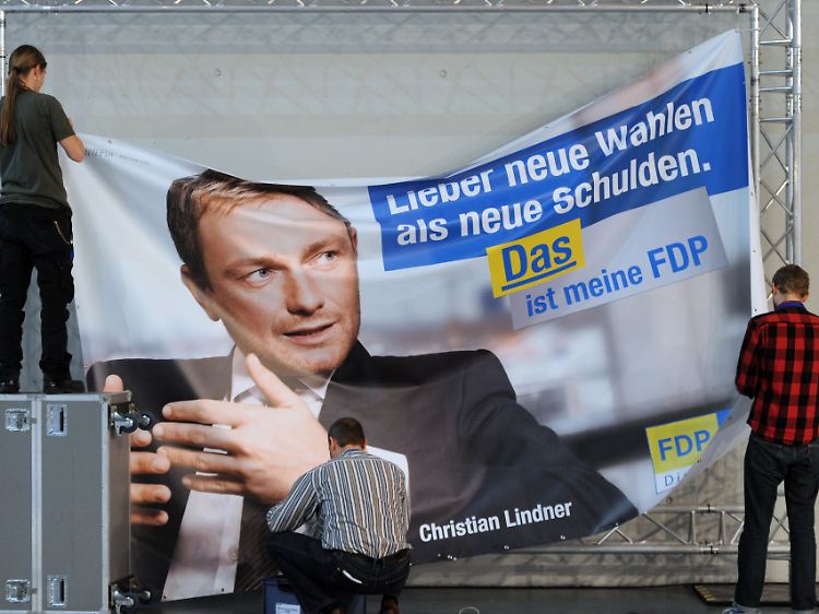 Großes Konterfei mit Slogan: Der Wahlkampf der NRW-FDP ist stark auf den Kandidaten zugeschnitten.