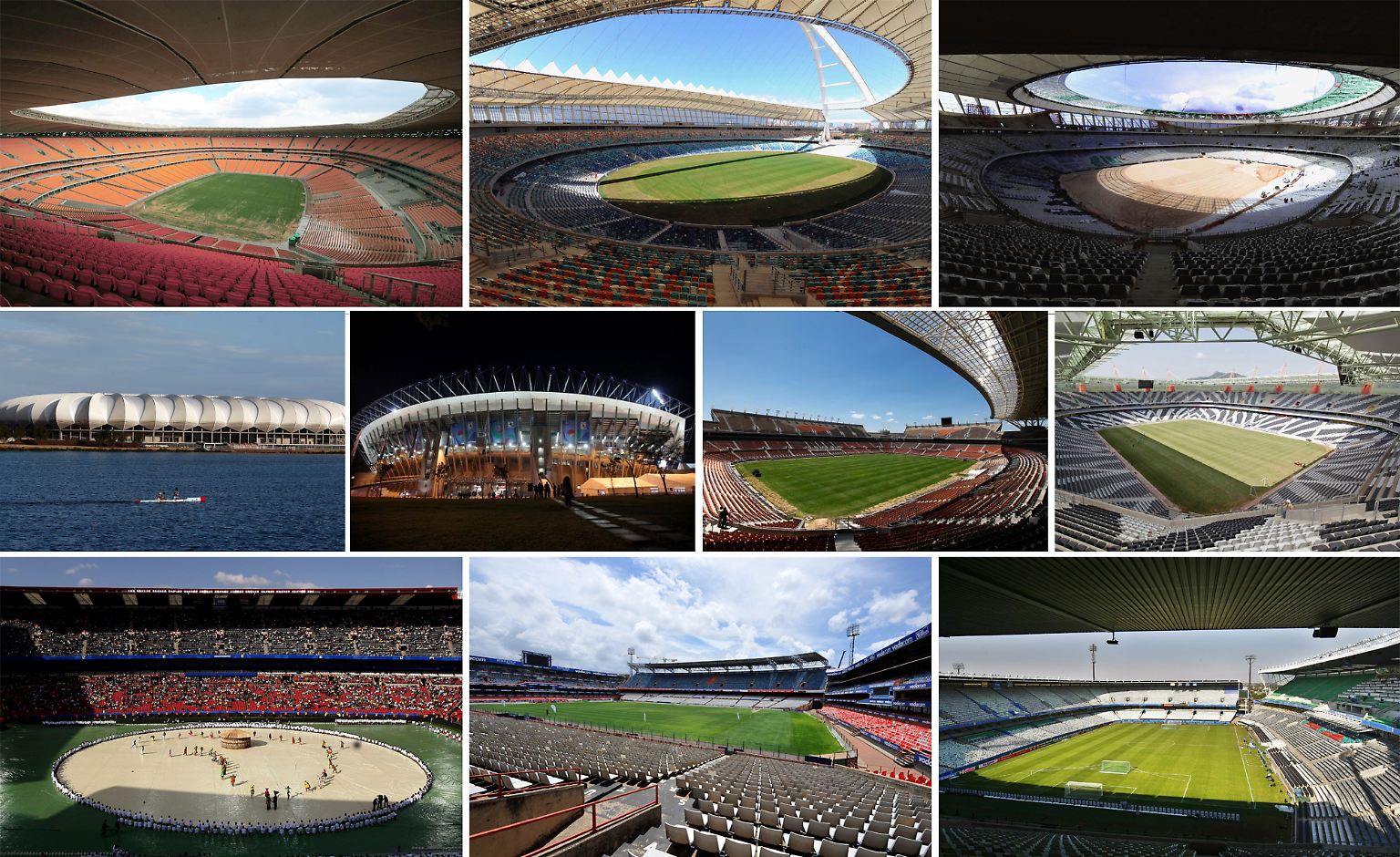 Die 64 Spiele der Fußball-Weltmeisterschaft 2010 in Südafrika finden in zehn Stadien statt. 