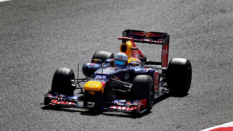 Sebastian Vettel trainiert zum Großen Preis von Spanien in Barcelona.