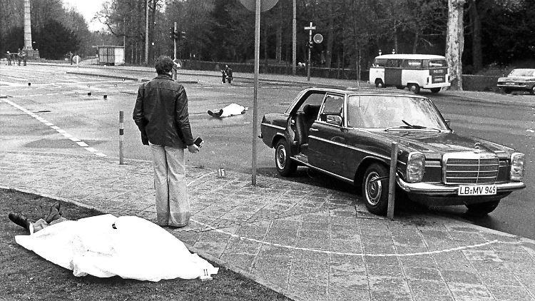 Der Tatort des Buback-Mordes am 4. April 1977.