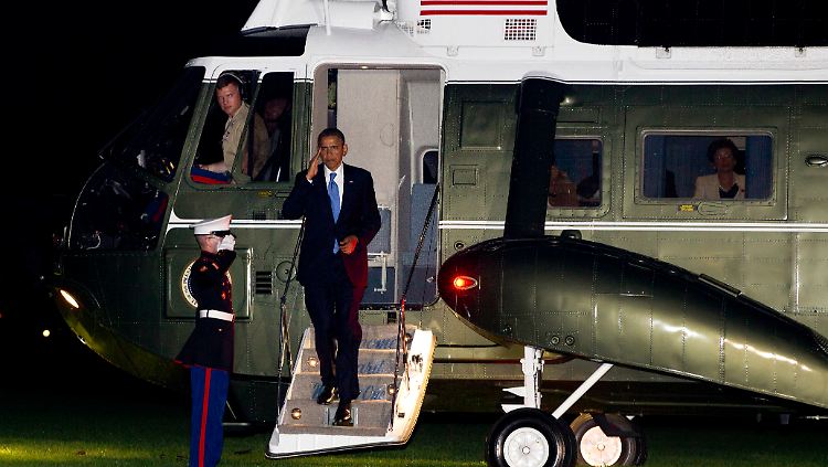 Obama bei seiner Rückkehr aus New York.