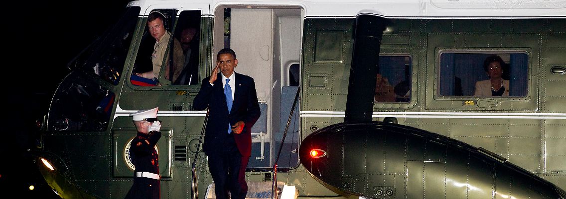 Obama bei seiner Rückkehr aus New York.