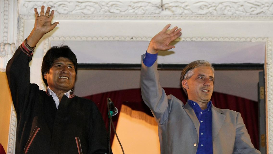 Präsident Morales (l) denkt schon an 2015.