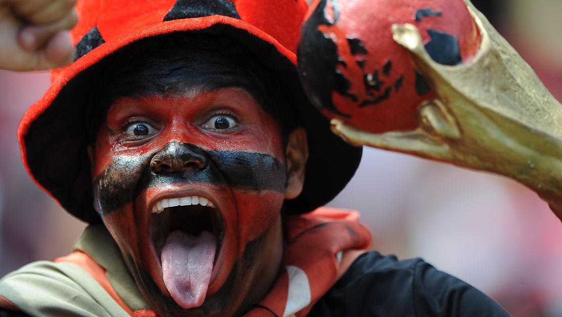 Grund zum Jubel: Ein Flamengofan feiert die Meisterschaft.