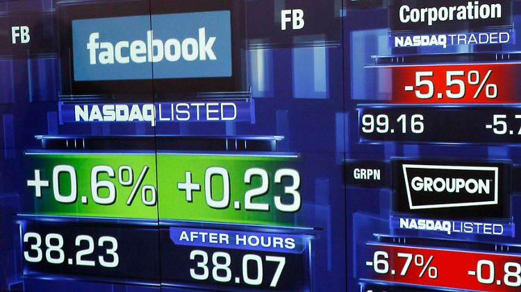Nur um müde 0,6 Prozent konnte der Aktienkurs von Facebook am ersten Handelstag zulegen.