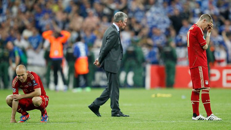 Arjen Robben, Coach Jupp Heynckes und die tragische Figur des Abends, Bastian Schweinsteiger.