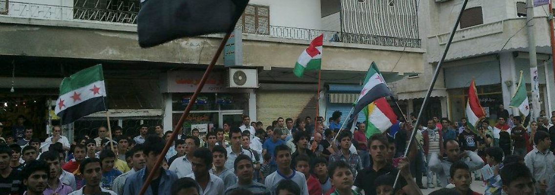 Anti-Assad-Demonstranten in der nordsyrischen Stadt Aleppo.