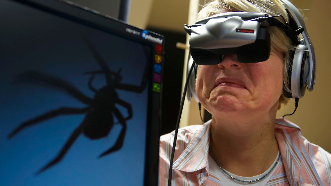 Während der Vorstellung einer neuen Phobie-Therapie im Universitätsklinikum Münster.