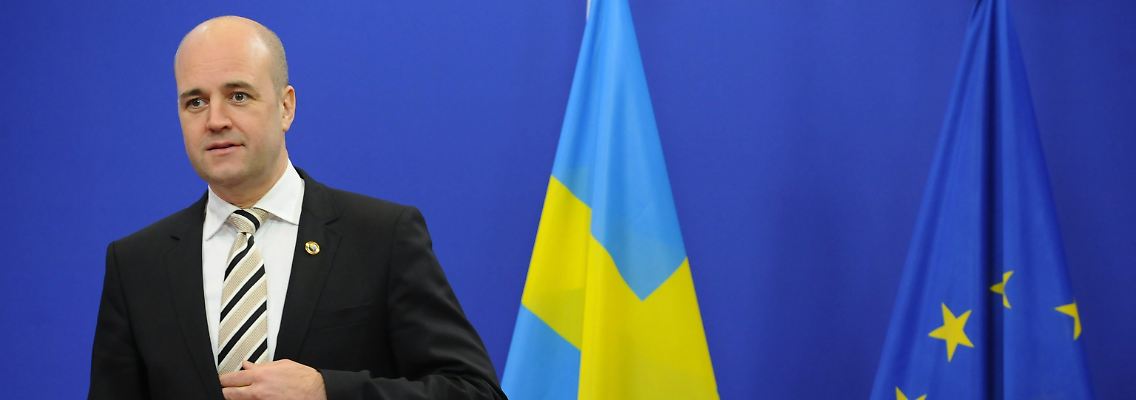 Der schwedische Premierminister Fredrik Reinfeldt bei der Eröffnung des EU-Gipfels.