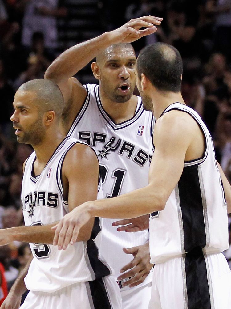 Starpower bei San Antonio: Tony Parker (r.), Tim Duncan und Manu Ginobili haben bereits drei NBA-Titel zusammen gewonnen.