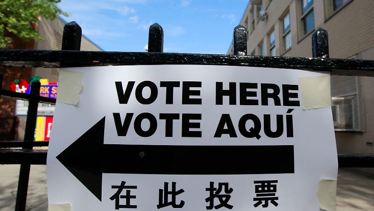 "Hier wählen": Im November entscheiden die Amerikaner, wer sie in den kommenden vier Jahren regiert.