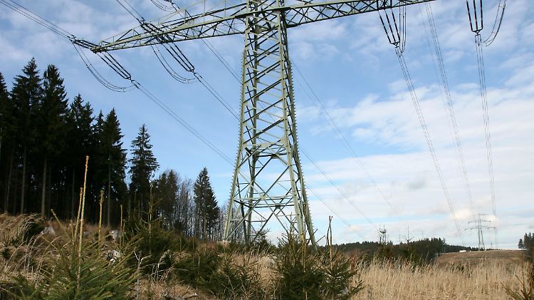Im Thüringer Wald bei Goldisthal ist bereits eine Stromtrasse zum Pumpspeicherwerk Goldisthal zu sehen.