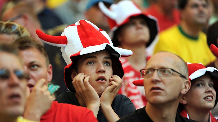 Niedergeschlagene Fans.