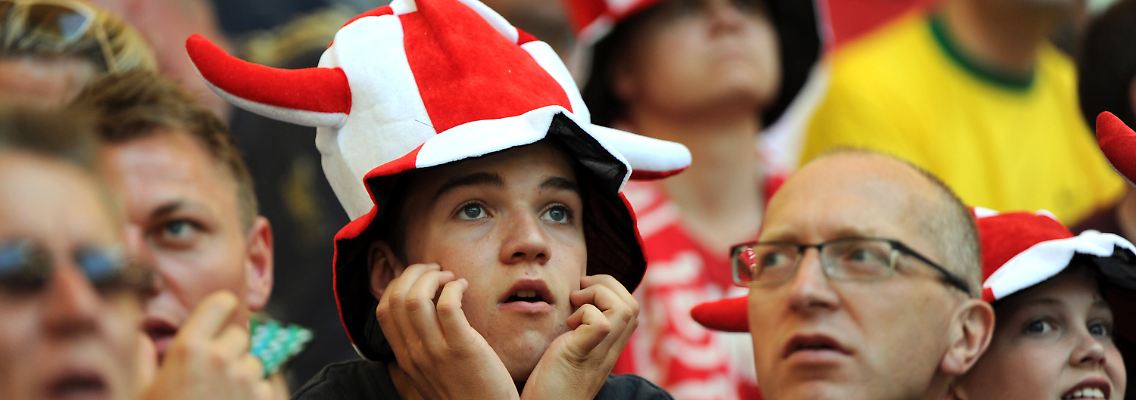 Niedergeschlagene Fans.