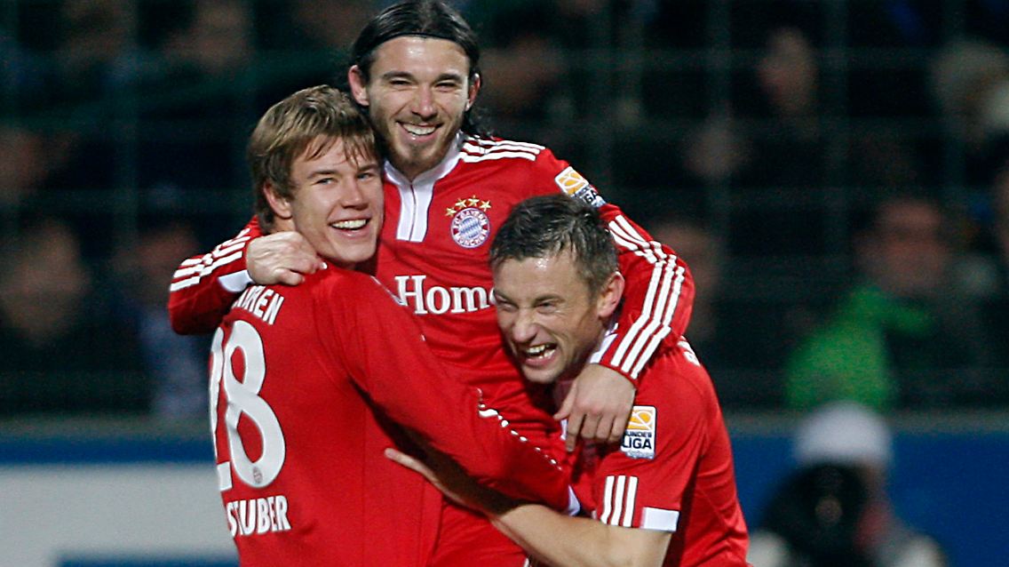 Jubel, Trubel, Heiterkeit: Holger Badstuber, Danijel Pranjic und Ivica Olic feiern den Münchner Sieg.