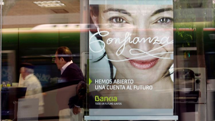 Gute Miene zum bösen Spiel: Eine Bankia-Werbung in Barcelona.