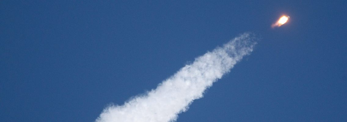 Eine Trägerrakete nach dem Start vom Weltraumbahnhof Baikonur.