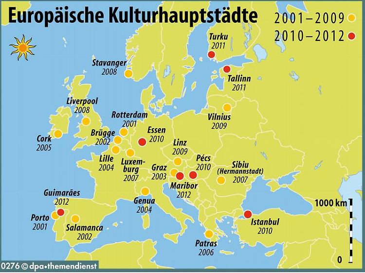 Immer der Reihe nach: Welche Länder wann eine der Europäischen Kulturhauptstädte stellen dürfen, wurde von der EU genau festgelegt.
