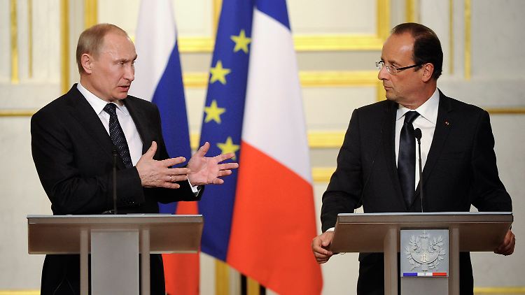 Keine neue Männerfreundschaft erkennbar: Putin und Hollande.