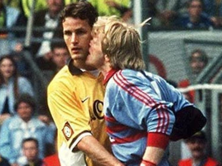 Oliver Kahn und Heiko Herrlich im Zwiegespräch.