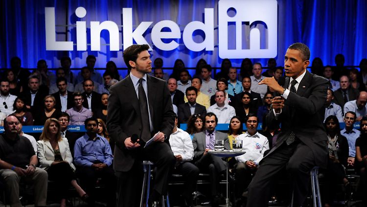 LinkedIn-CEO Jeff Weiner im Gespräch mit US-Präsident Barack Obama.