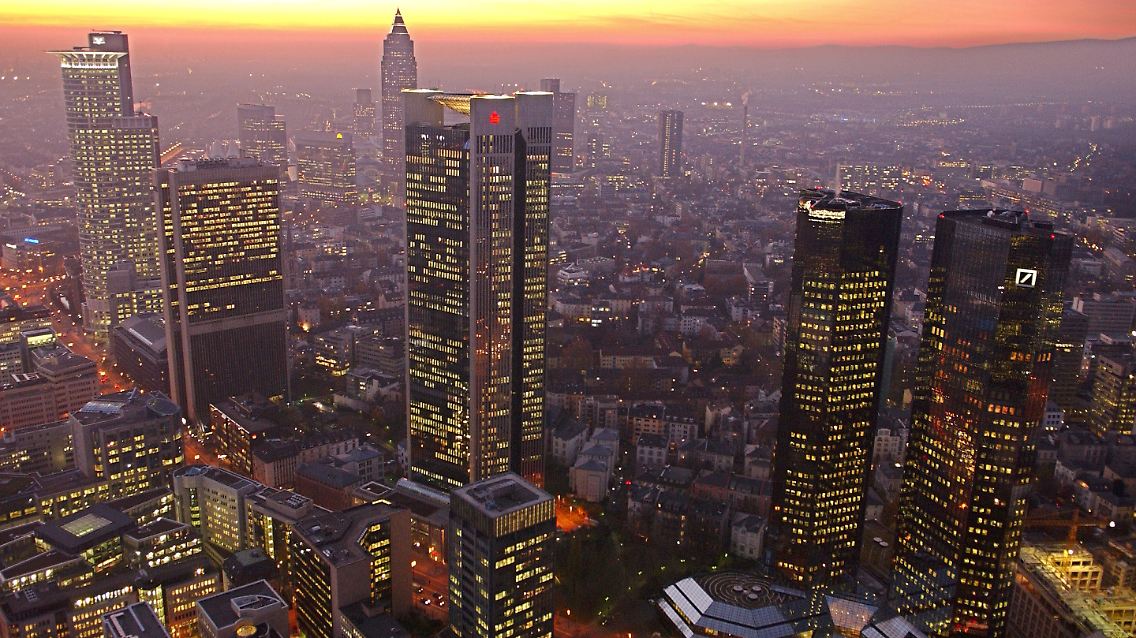 Blick auf das Frankfurter Bankenviertel.