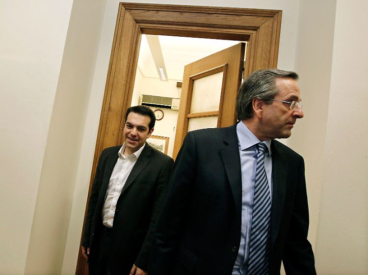 Mögliche Ministerpräsidenten: Antonis Samaras (vorn) und Alexis Tsipras.