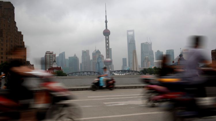 Blick auf die Skyline von Shanghai.