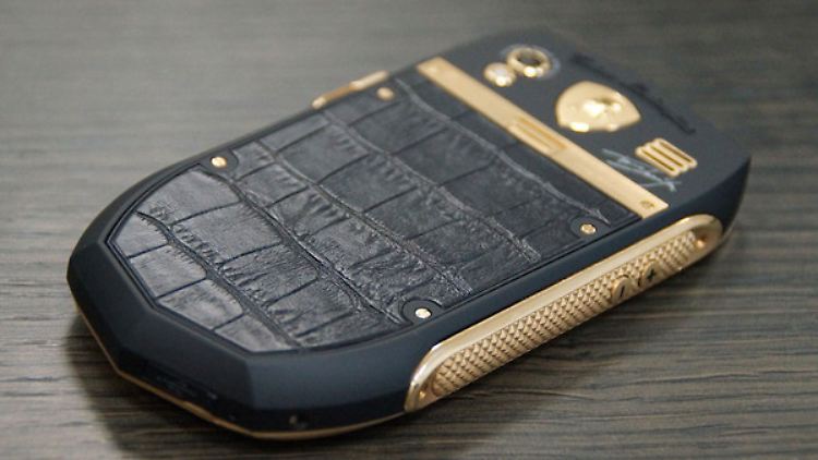 Vorne Gold, hinten Kroko-Leder - die Materialauswahl ist unkonventionell.