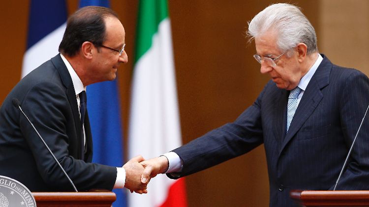 Hollande und Monti demonstrieren Einigkeit.