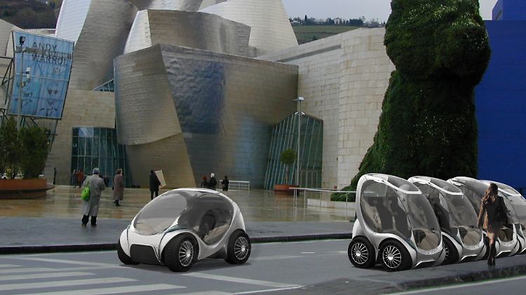 Hiriko - so heißt ein E-Auto aus Spanien, das sich zum Parken auf ein geringeres Maß zusammenschieben lässt. Dazu sind die Achsen mit speziellen Gelenken ausgerüstet. Noch ist der Zweisitzer nicht auf dem Markt.