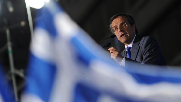 Auch ND-Chef Samaras will bei einem Wahlsieg das Sparpaket mit der EU nachverhandeln.