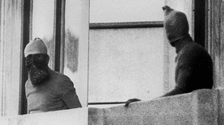 Aufnahme der Attentäter während der Geiselnahme im September 1972.