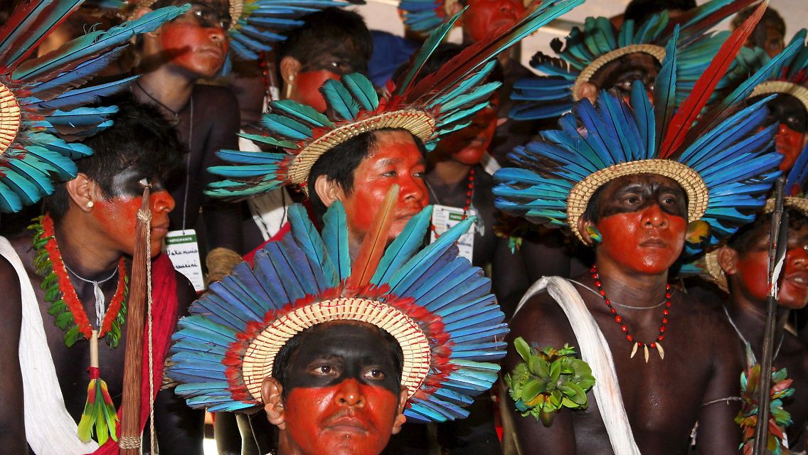Brasilianische Ureinwohner der Assurini auf dem Weltsozialforum 2009 in Belém.